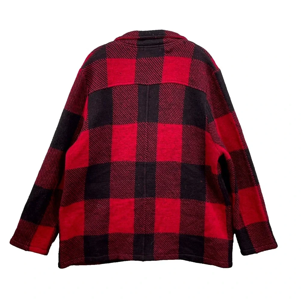 Tally-Ho Jacket Women XL Red Black Buffalo Plaid Wool Cabincore Gorpcore Outdoor